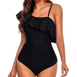 *NEW* One Piece Bathing Suit for Women Tummy Control Swimwear One Shoulder